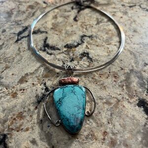 Sterling silver Turquoise choker necklace